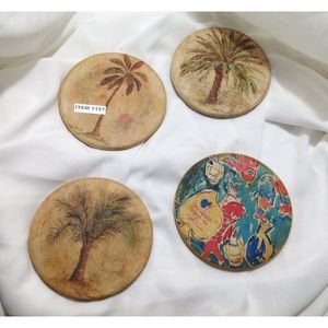 1157	set of 4 Coasterstone Coasters Tropical